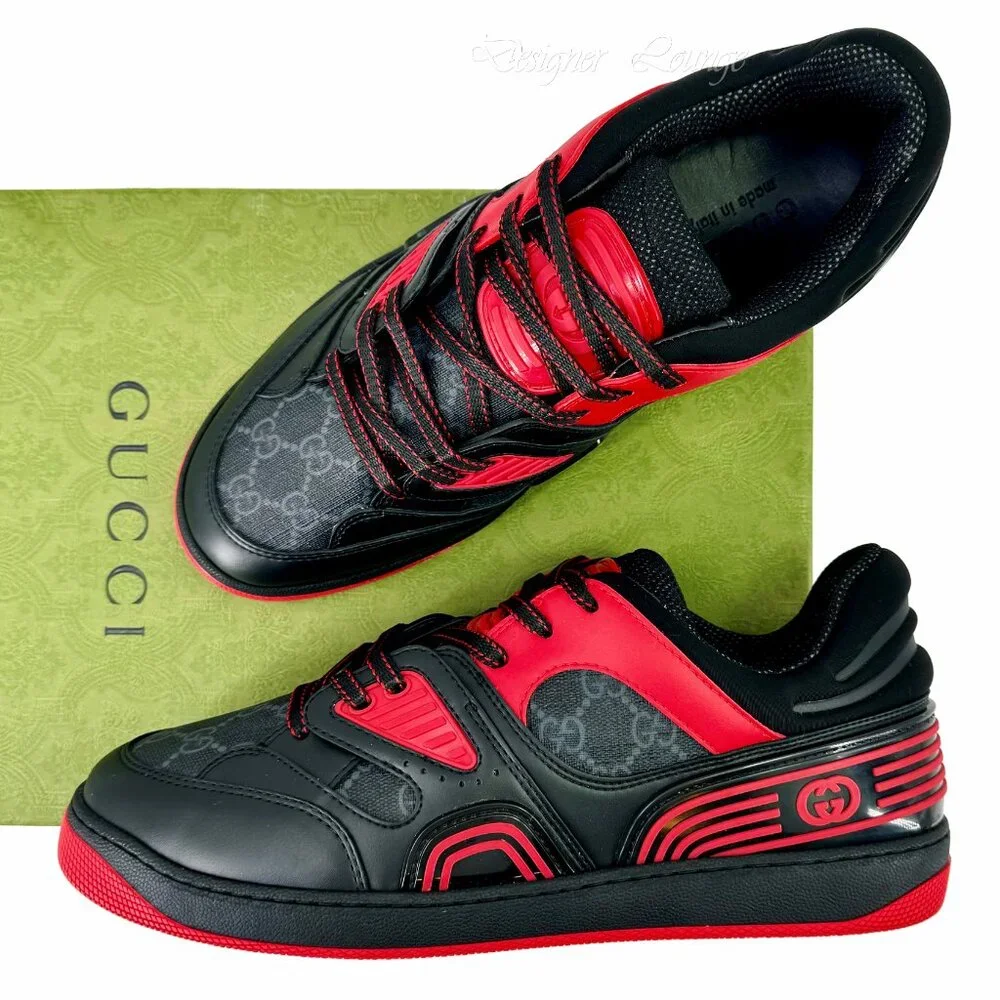 NEW GUCCI Demetra GG Supreme Canvas Basket Low Top Sneakers G 8.5 / US 9